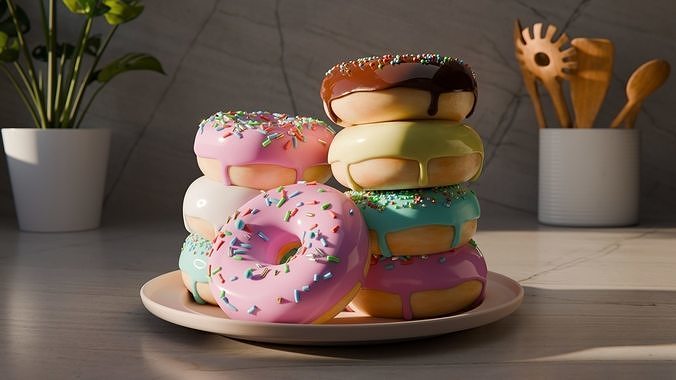 Donuts Sprinkles Low-poly 3D model
