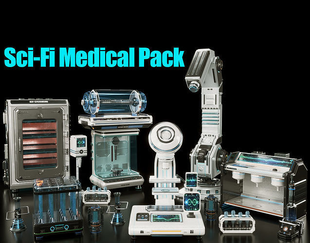 Sci-Fi Medical Props 3D model