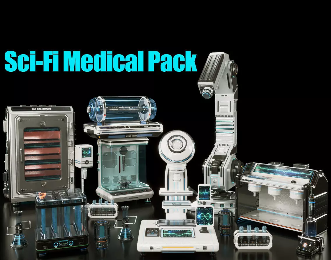 scifi medical equipment-modern laboratory  3D model_0