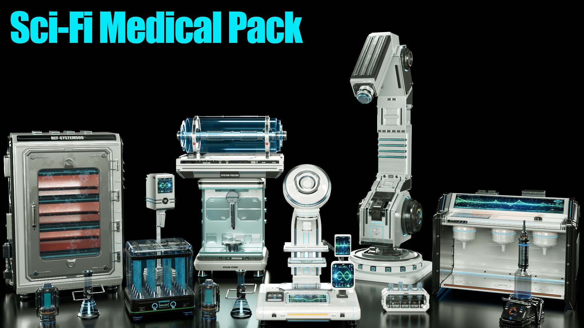 scifi medical equipment-modern laboratory  3D model_1