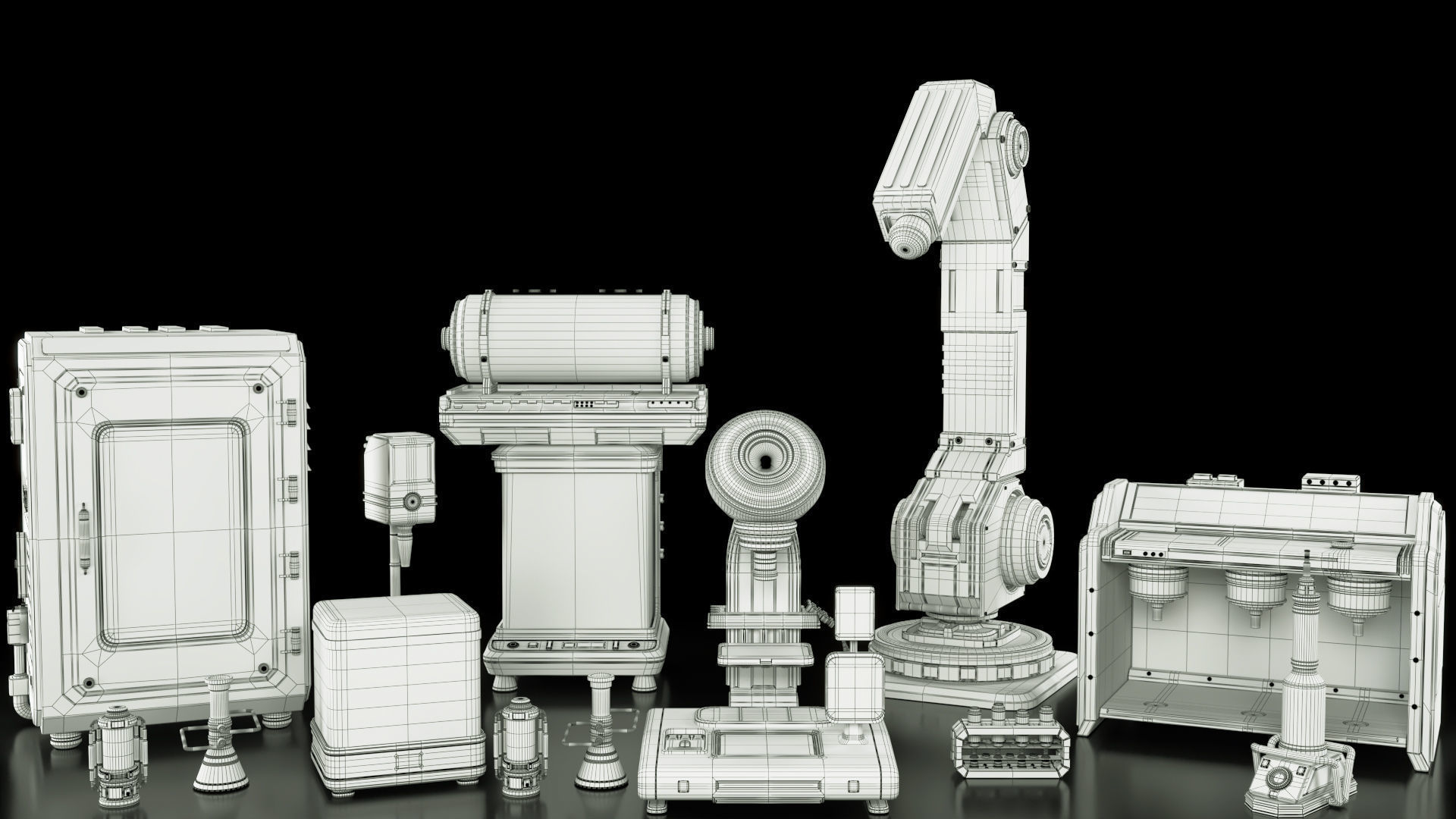 scifi medical equipment-modern laboratory  3D model_14