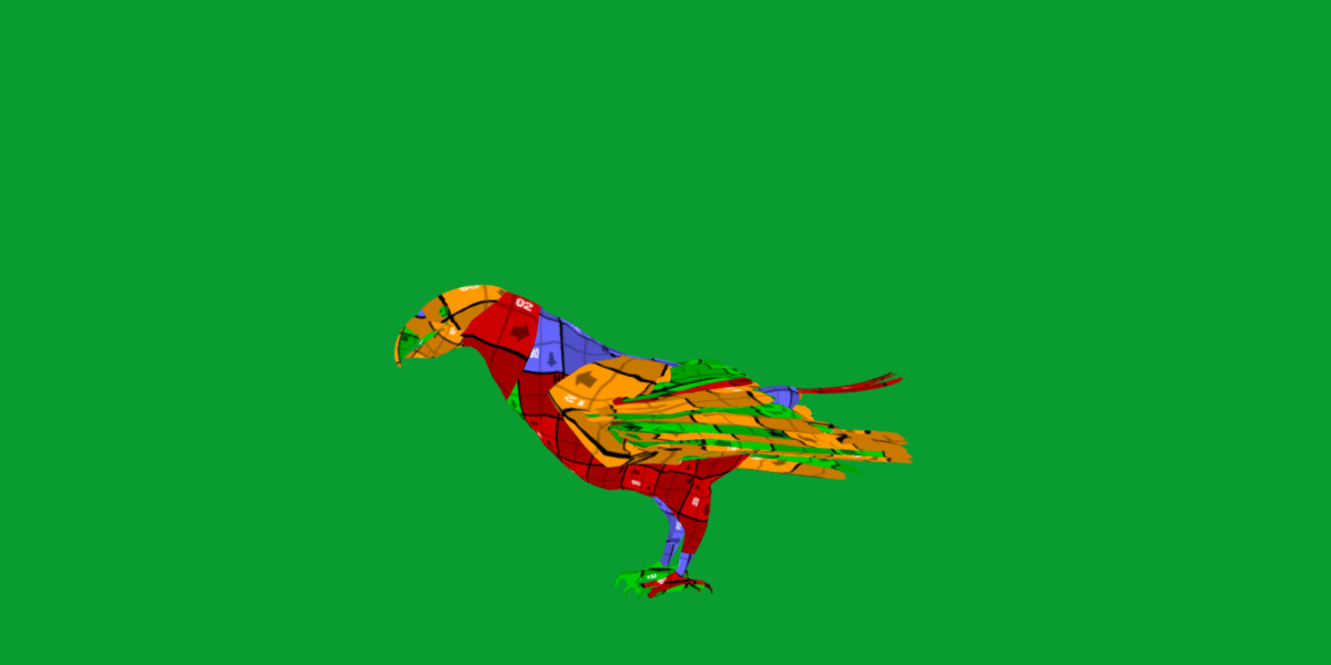 Pesquet Dracula Parrot Bird Low-poly 3D model_24