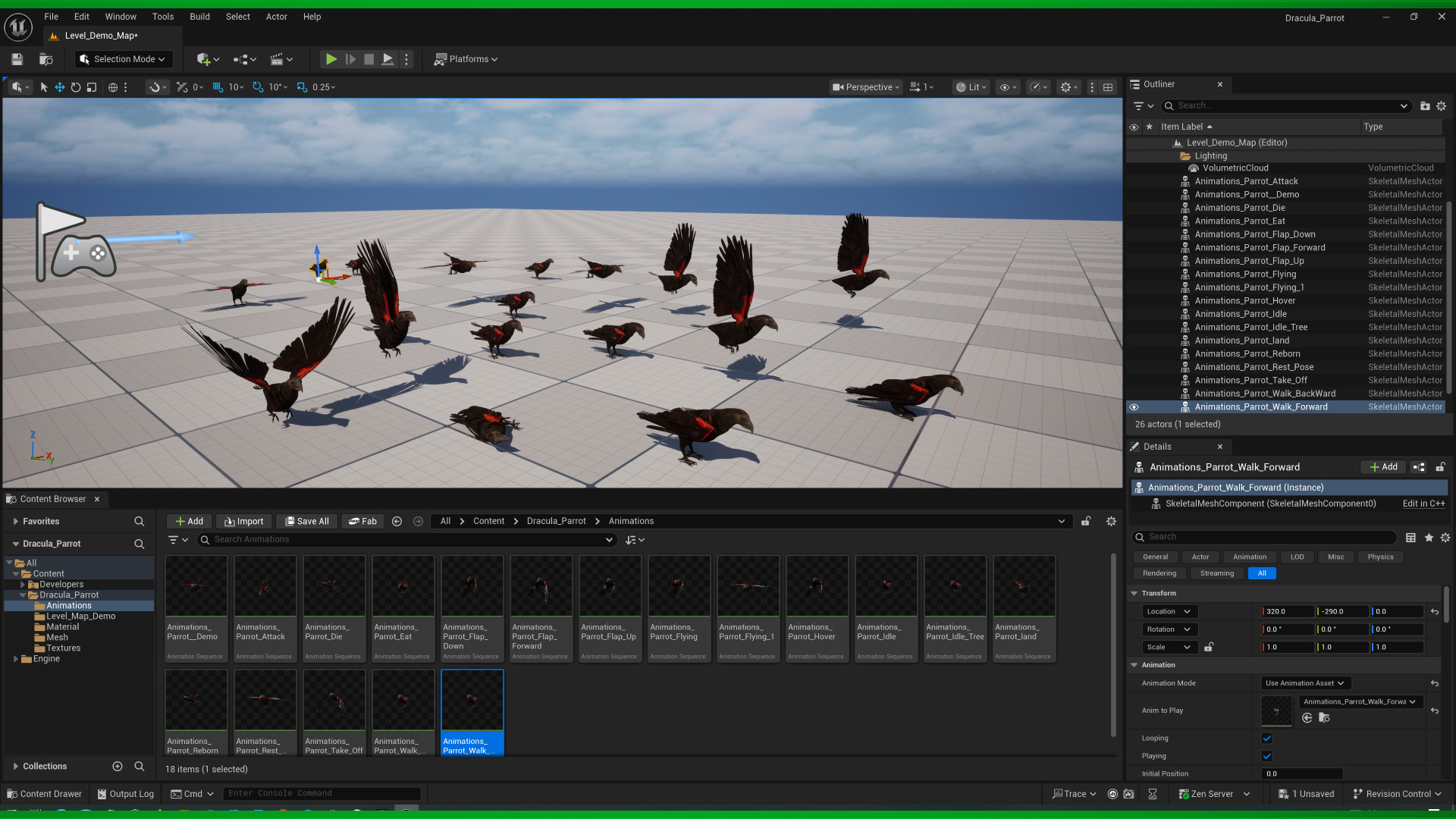 Pesquet Dracula Parrot Bird Low-poly 3D model_3