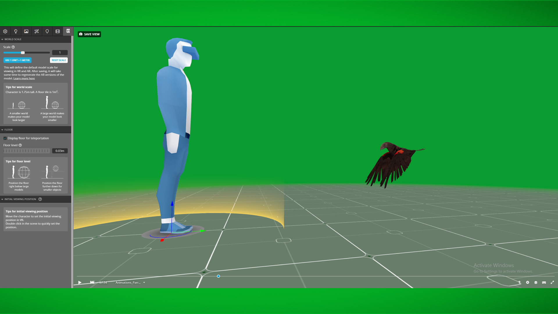 Pesquet Dracula Parrot Bird Low-poly 3D model_5