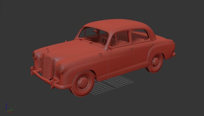 Mercedes Benz Ponton 180 W120 1953 3D print model_1