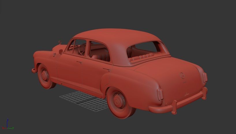 Mercedes Benz Ponton 180 W120 1953 3D print model_2