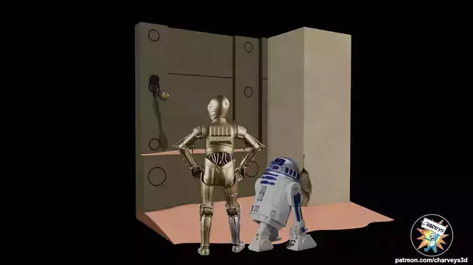  Star Wars Jabbas Palace Door Diorama for 4 and 6 inch figures