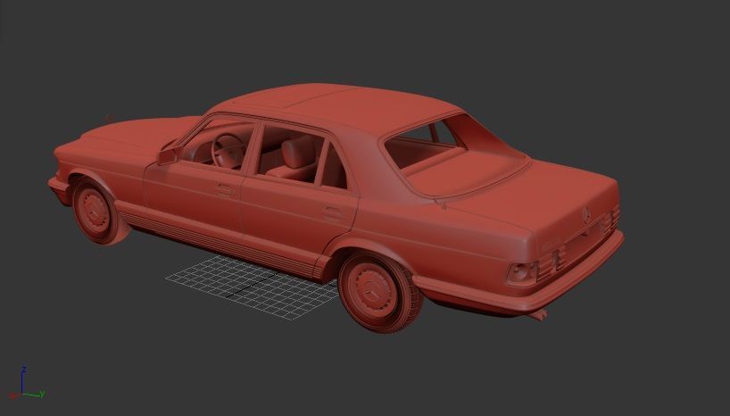 Mercedes Benz S class Mk2W126 1979 3D print model_2