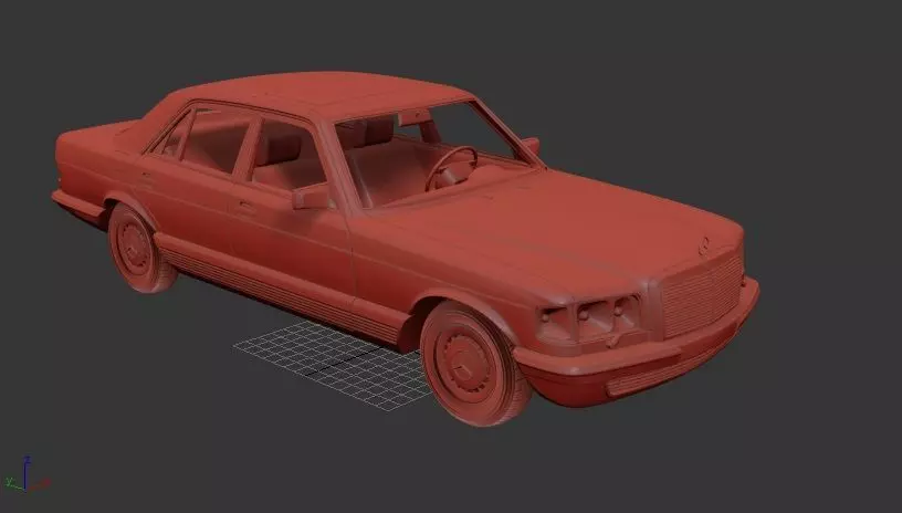Mercedes Benz S class Mk2W126 1979 3D print model_0
