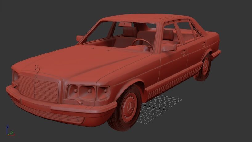 Mercedes Benz S class Mk2W126 1979 3D print model_1