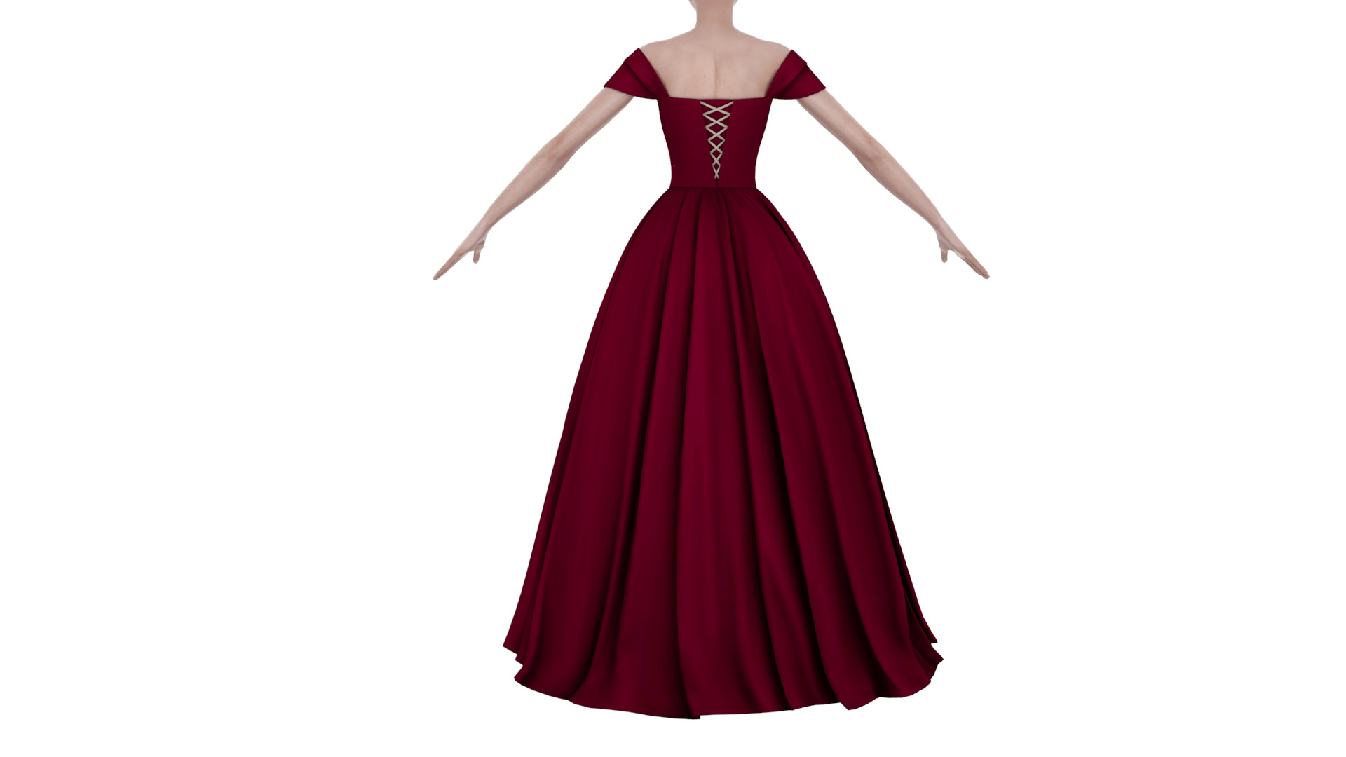 dress female Low-poly 3D model_2