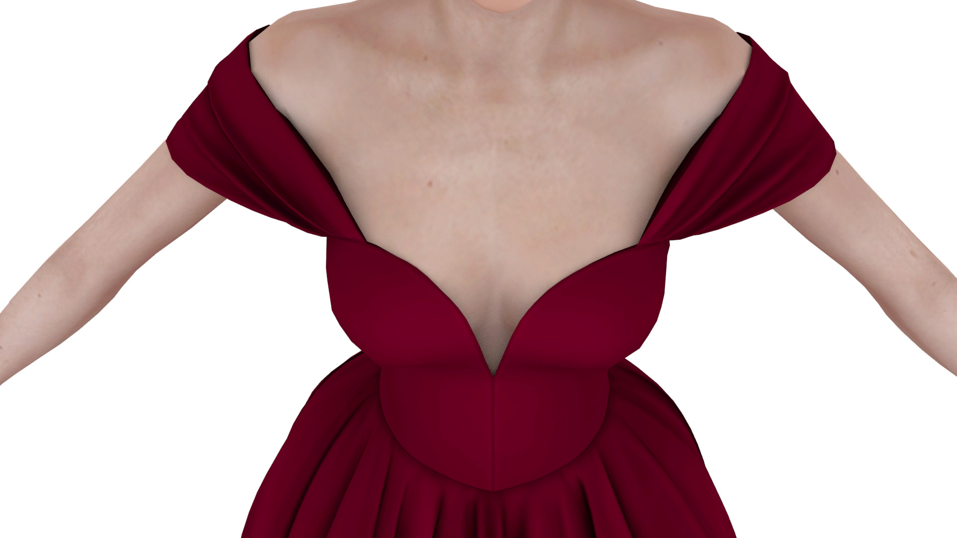 dress female Low-poly 3D model_7