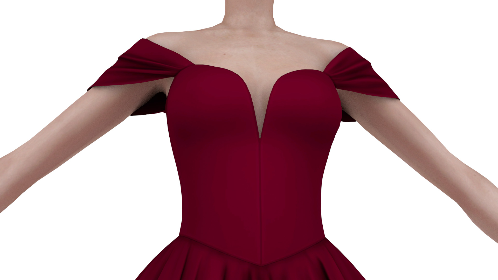 dress female Low-poly 3D model_10