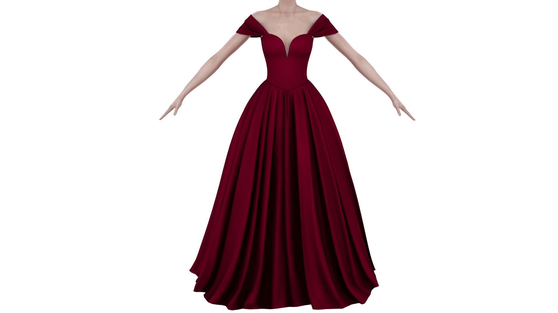 dress female Low-poly 3D model_1