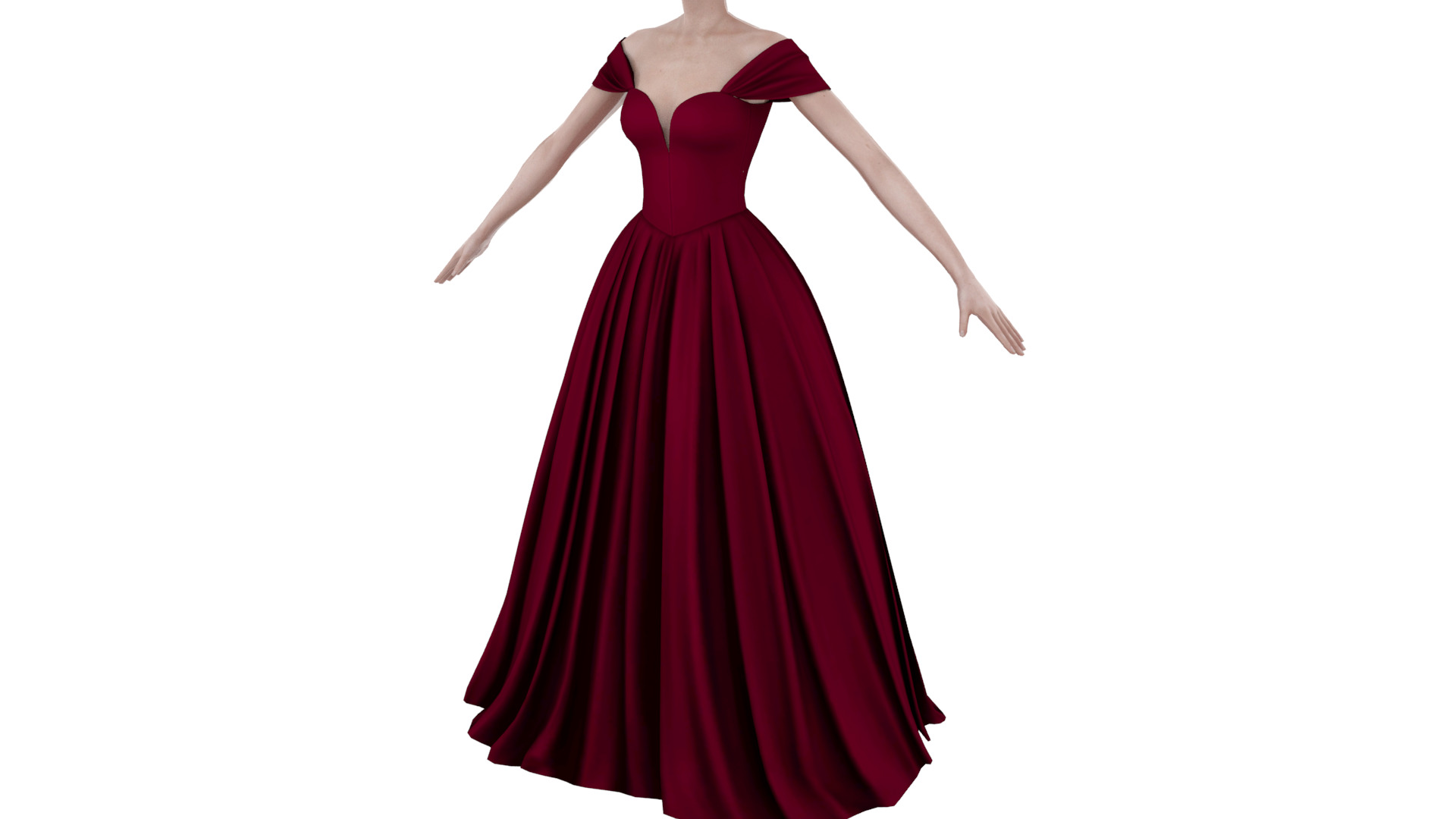 dress female Low-poly 3D model_6
