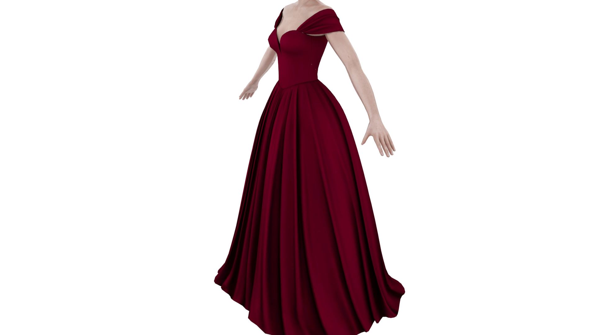dress female Low-poly 3D model_11