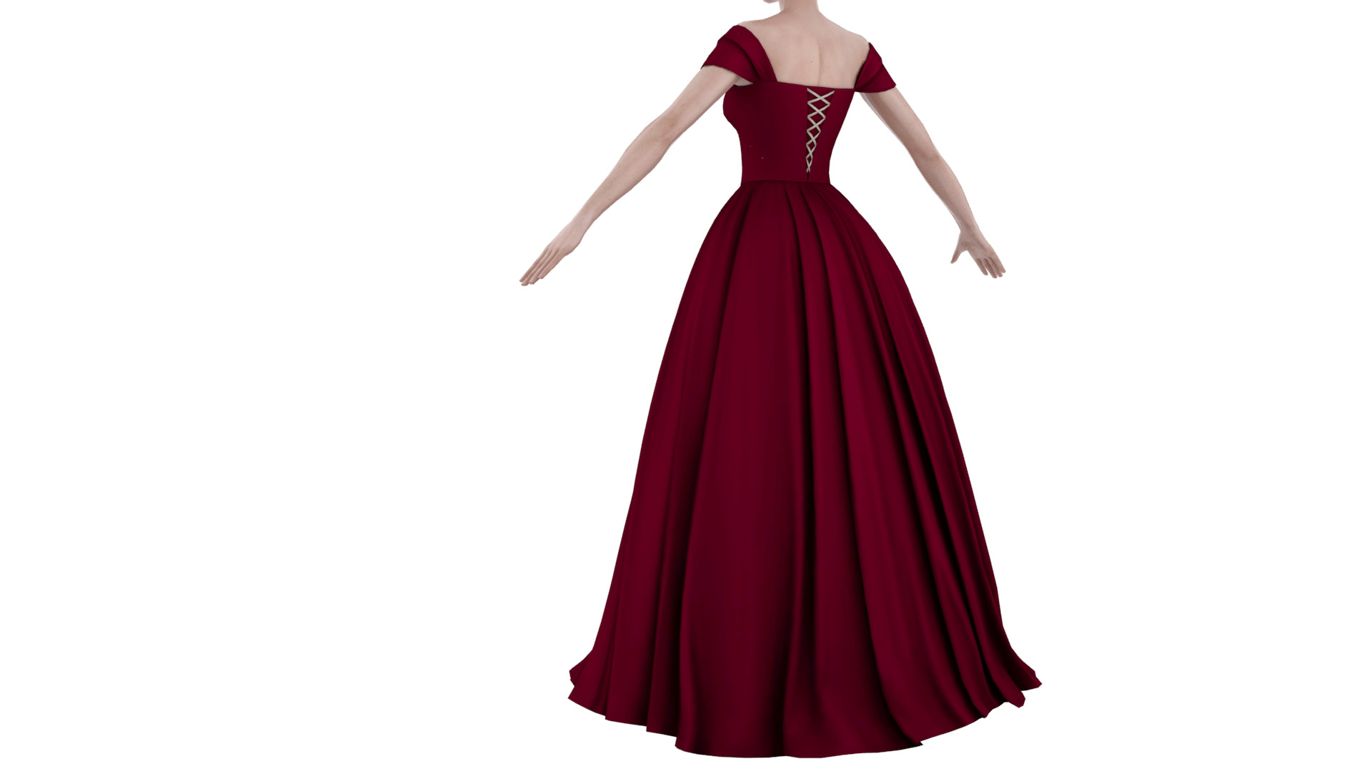 dress female Low-poly 3D model_8