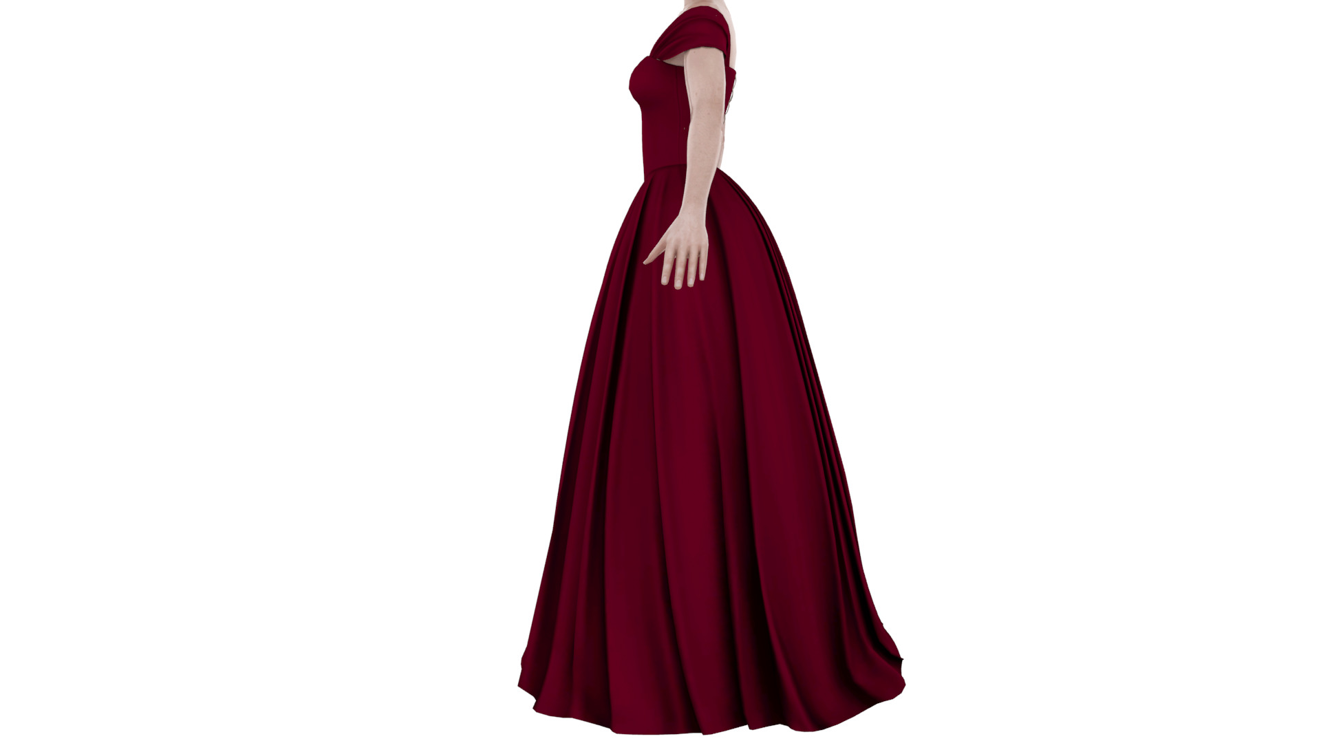dress female Low-poly 3D model_3
