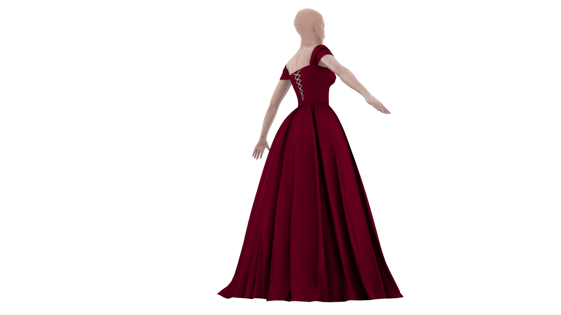 dress female Low-poly 3D model_4