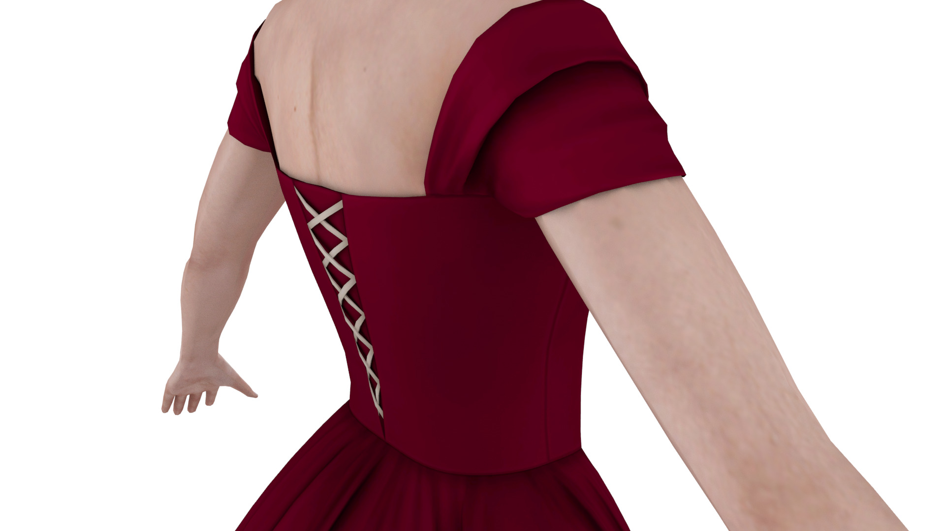 dress female Low-poly 3D model_5