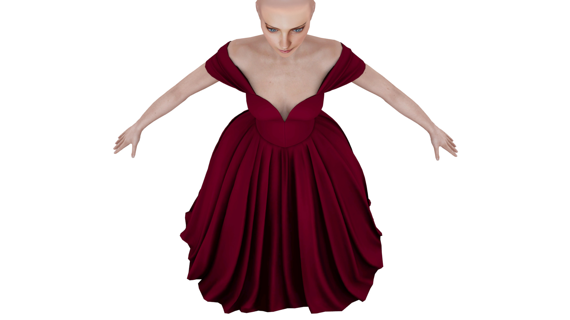 dress female Low-poly 3D model_9