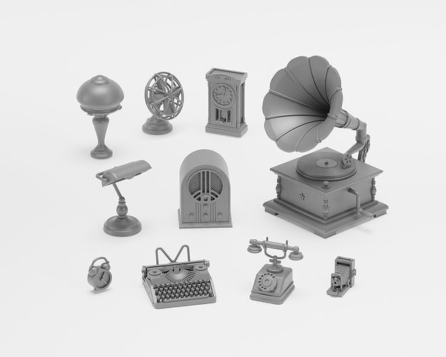 WWII household electronics and equipment - 1-35 - supported 3D print model