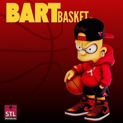 Baller Bart STL File Chibi Basketball Kid Street Model 3D print model