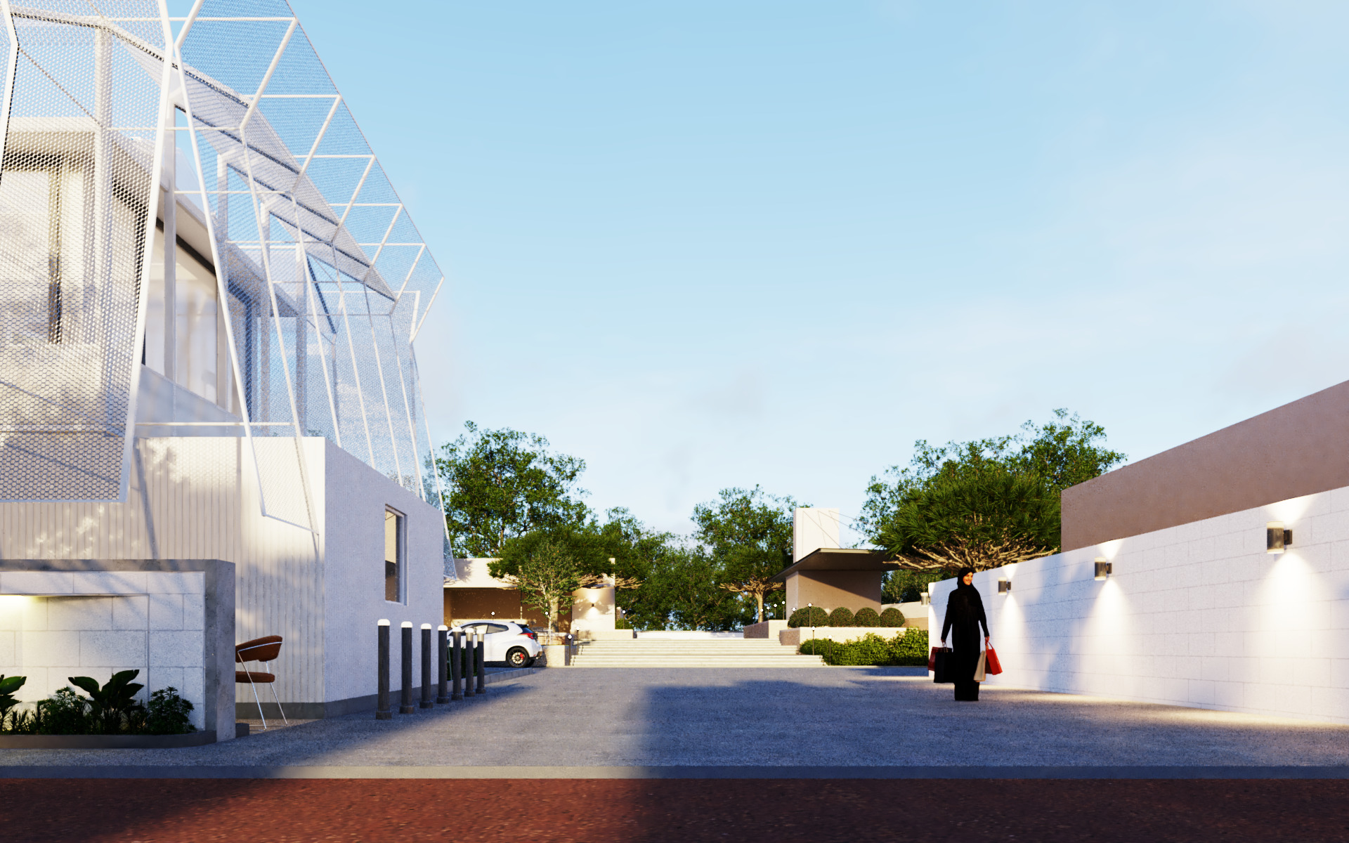 Tropical Coffee Shop with Urban Garden Design Interior Exterior 3D model_15