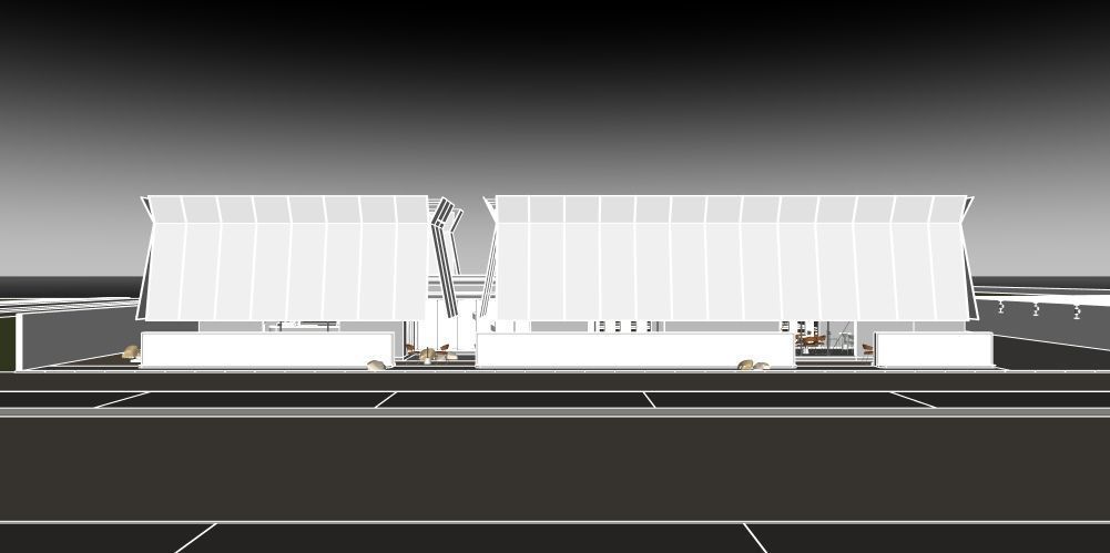 Tropical Coffee Shop with Urban Garden Design Interior Exterior 3D model_23