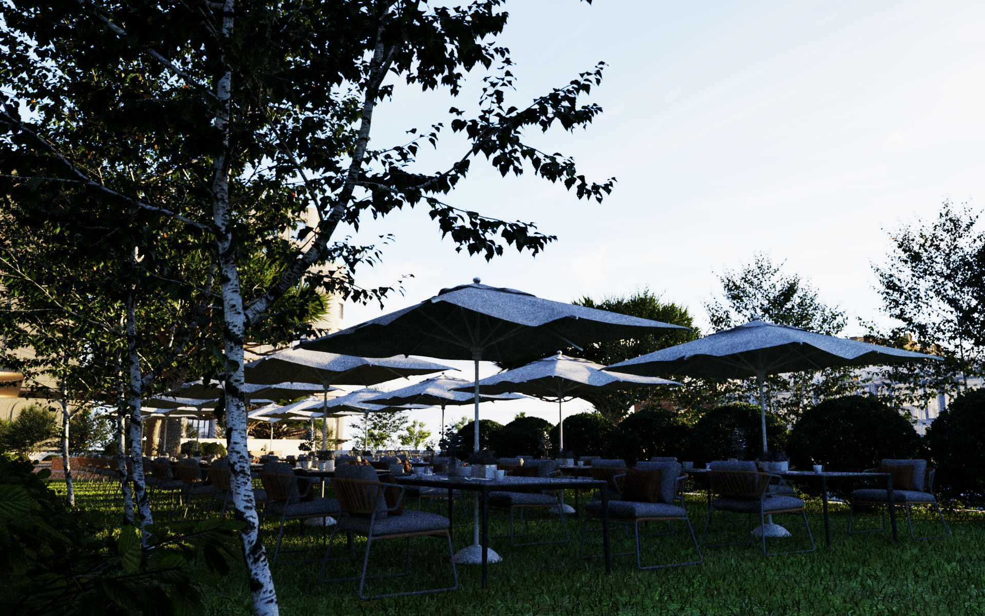 Tropical Coffee Shop with Urban Garden Design Interior Exterior 3D model_20