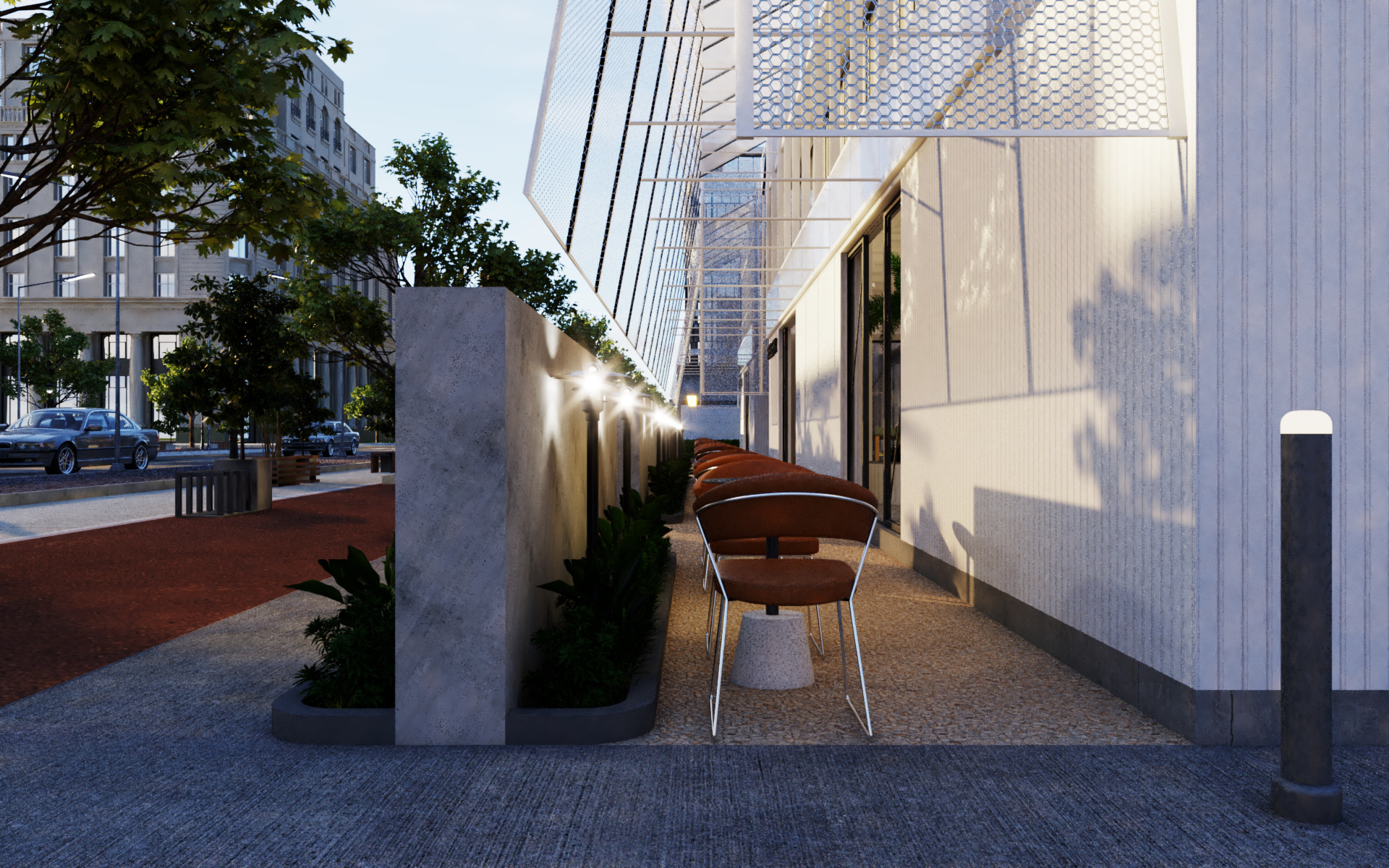 Tropical Coffee Shop with Urban Garden Design Interior Exterior 3D model_37