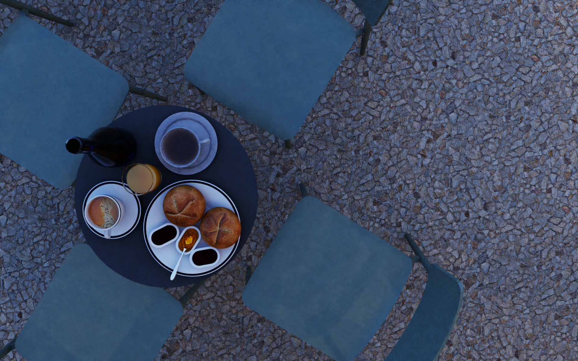 Tropical Coffee Shop with Urban Garden Design Interior Exterior 3D model_13