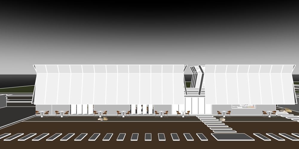 Tropical Coffee Shop with Urban Garden Design Interior Exterior 3D model_22