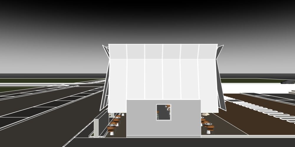 Tropical Coffee Shop with Urban Garden Design Interior Exterior 3D model_24