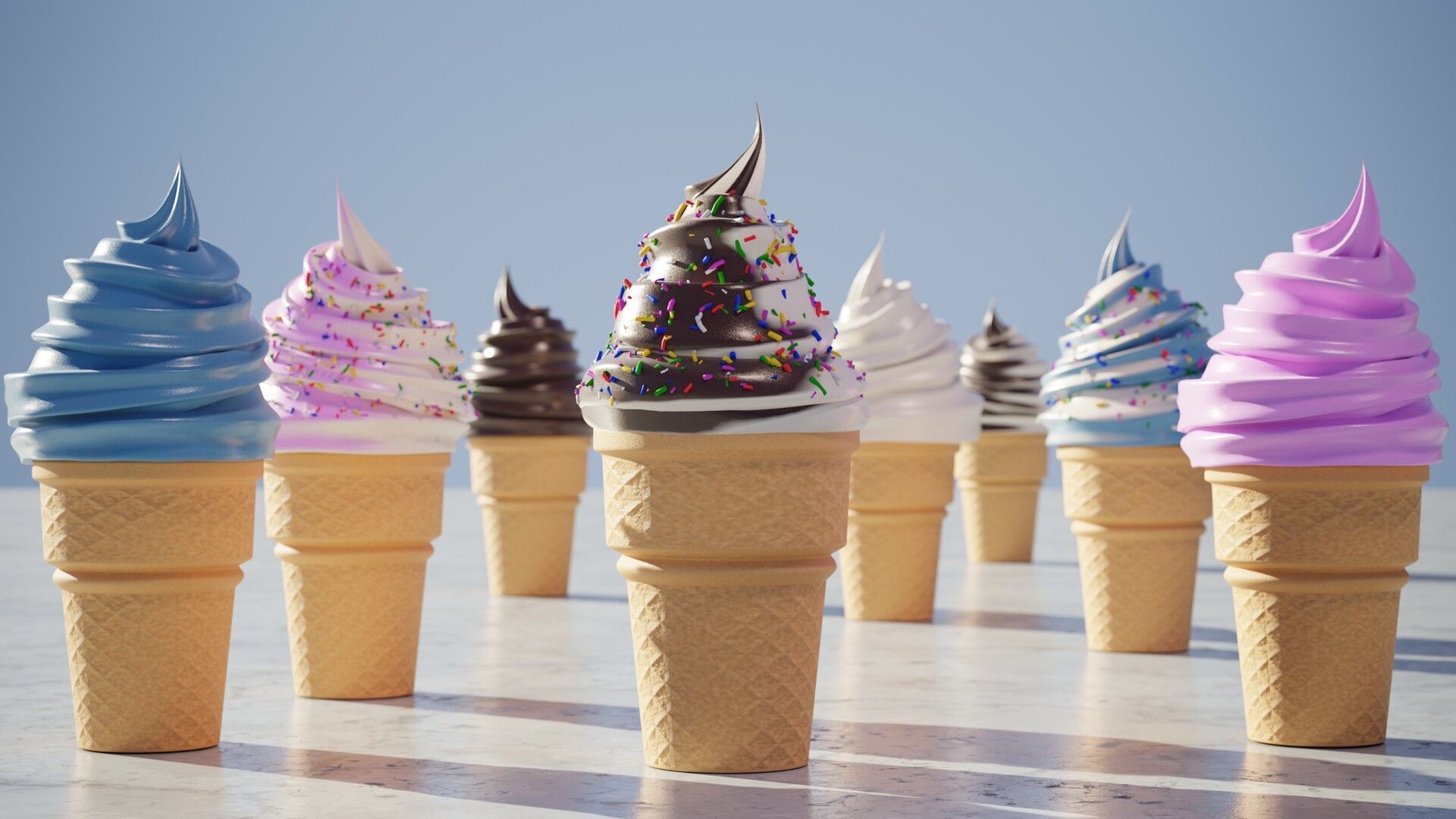 Ice Cream Sprinkles Low-poly 3D model_1