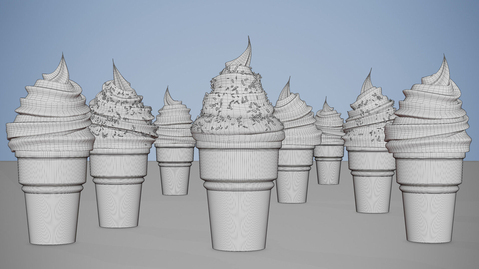 Ice Cream Sprinkles Low-poly 3D model_3