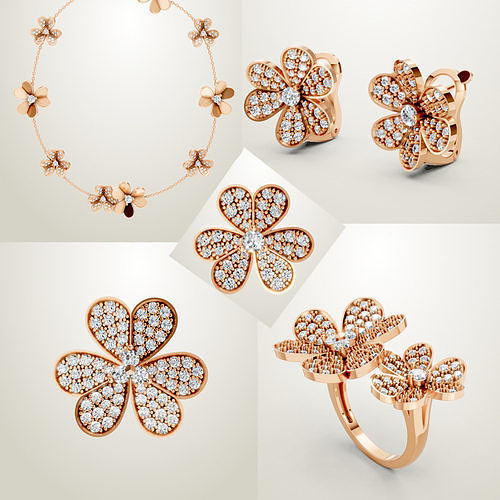 Van cleef arpels collection Ring Pendant Necklace Earring 
