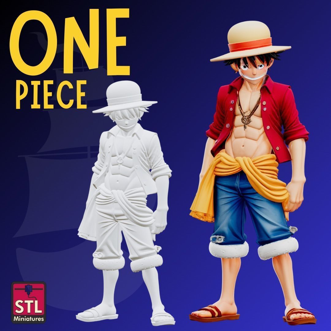 King of the Pirates STL File One Piece Hero Dynamic Anime 3D print model_1