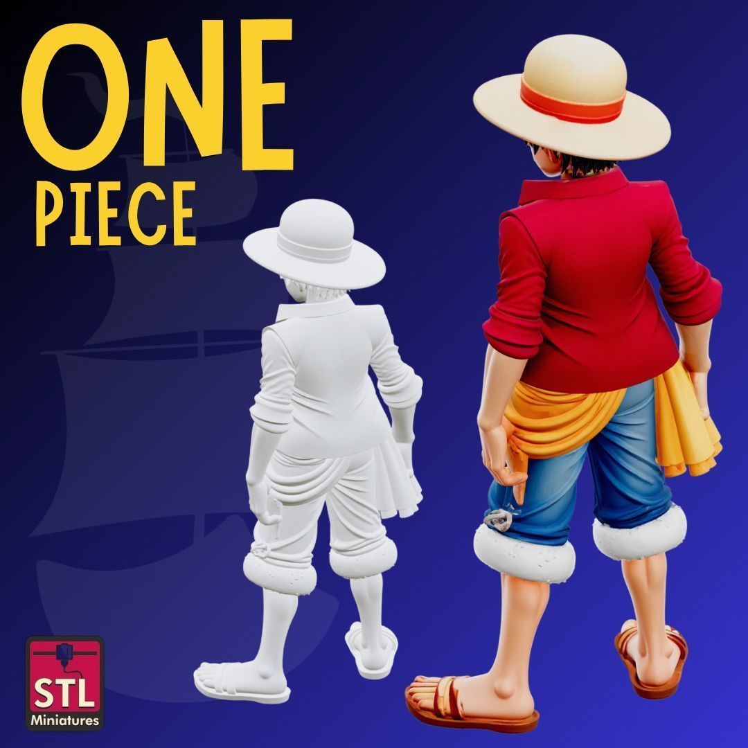 King of the Pirates STL File One Piece Hero Dynamic Anime 3D print model_3