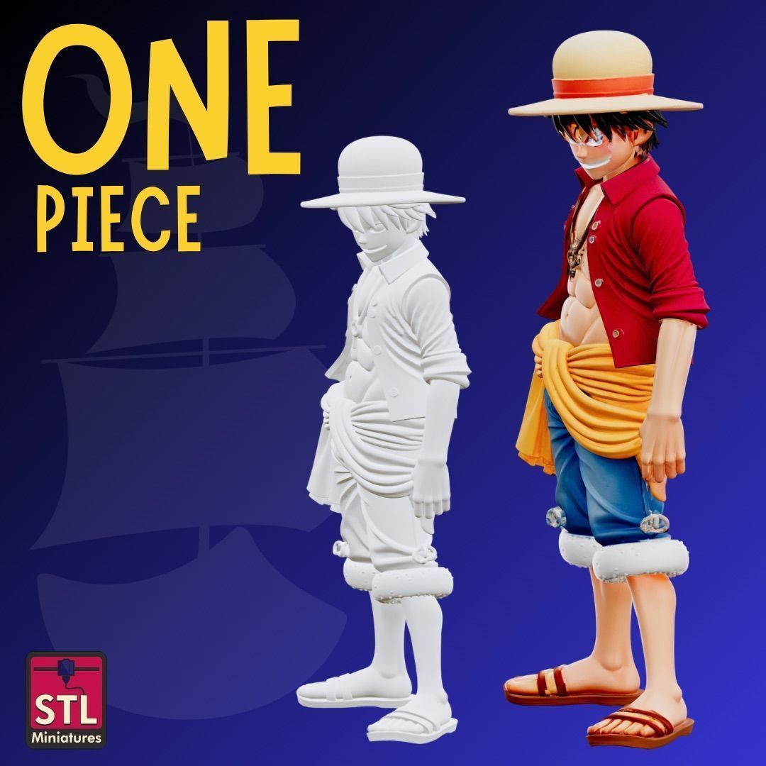 King of the Pirates STL File One Piece Hero Dynamic Anime 3D print model_2
