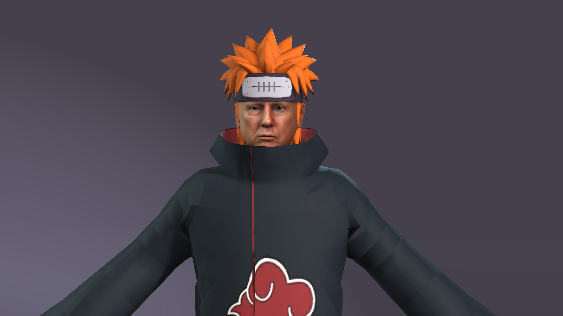 Realistic Villain President of America Donald Trump Naruto 3D model_4