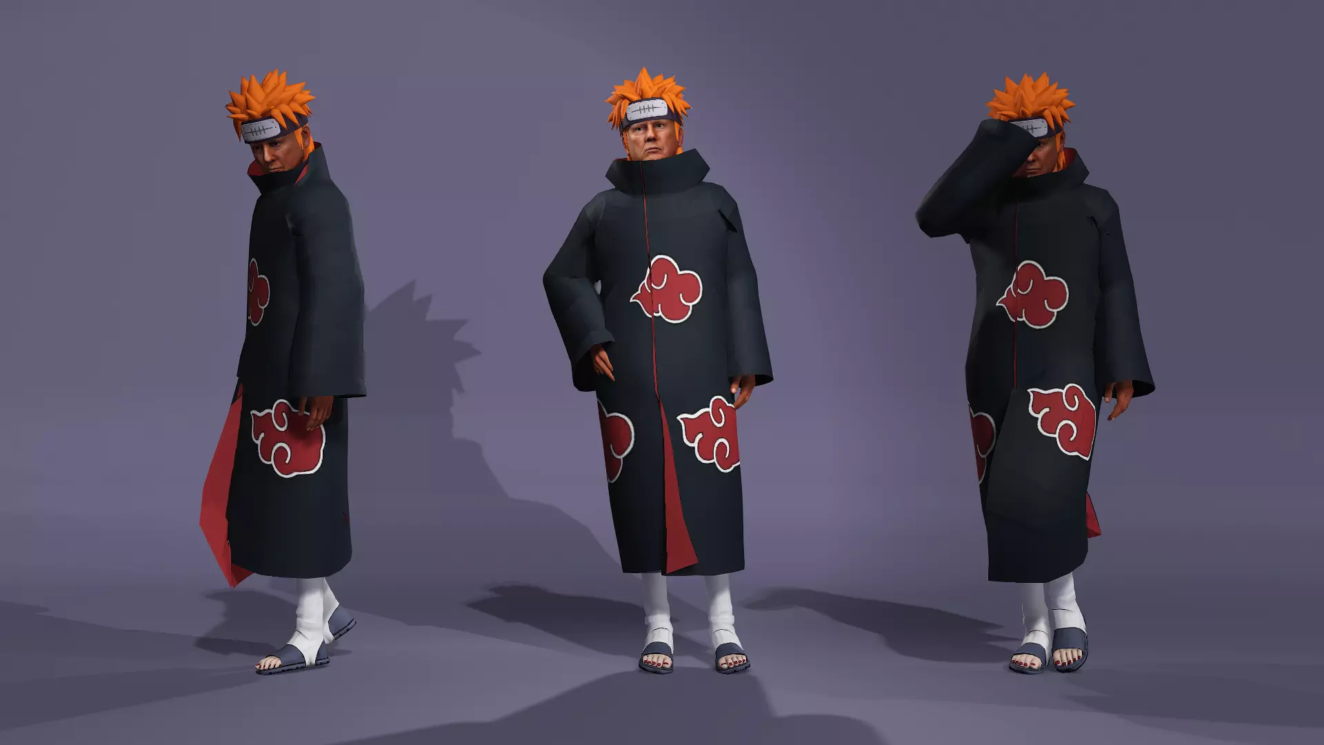 Realistic Villain President of America Donald Trump Naruto 3D model_19