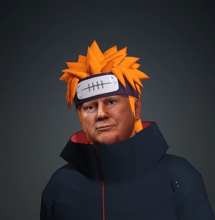 Realistic Villain President of America Donald Trump Naruto 3D model_6