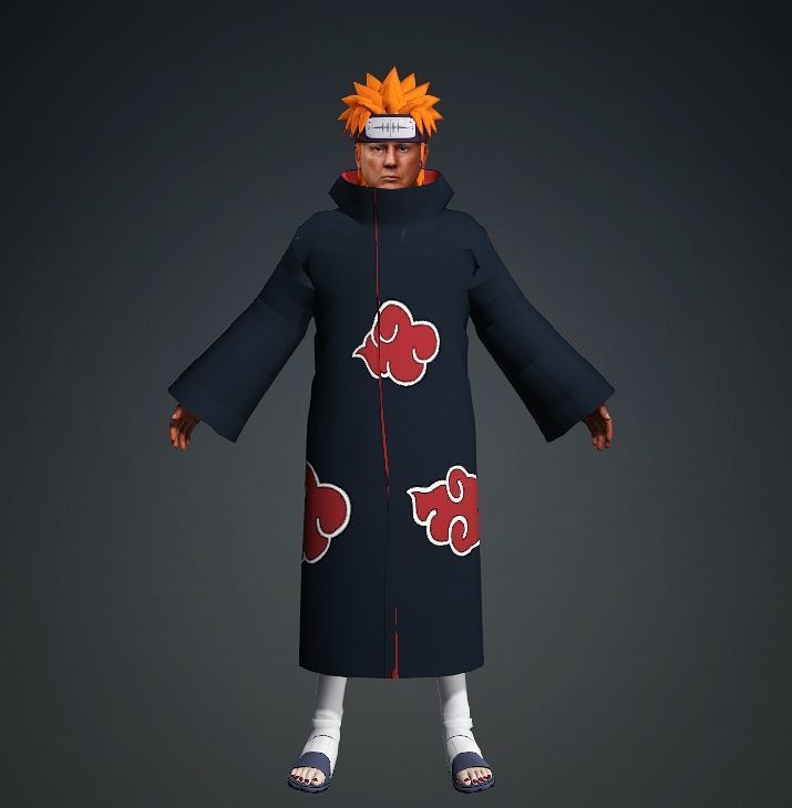 Realistic Villain President of America Donald Trump Naruto 3D model_9