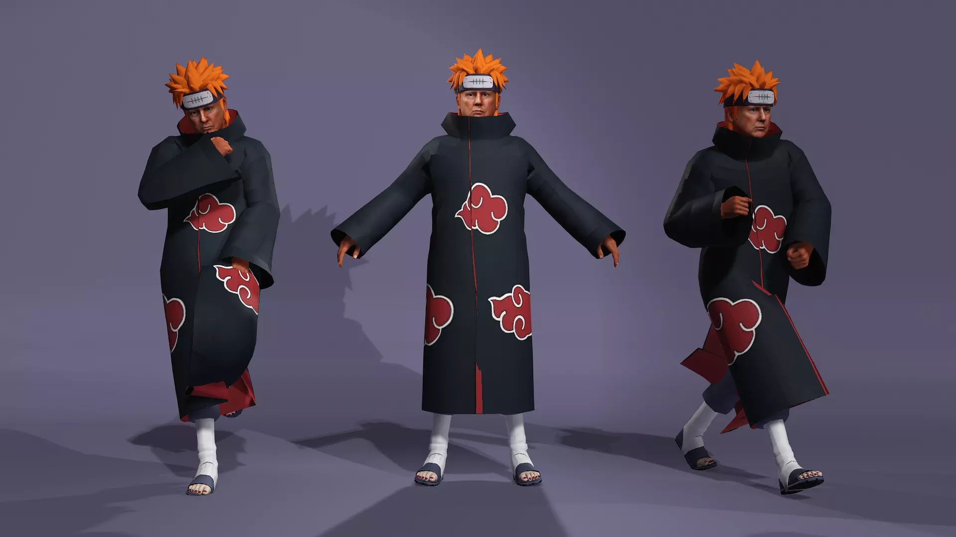 Realistic Villain President of America Donald Trump Naruto 3D model_0