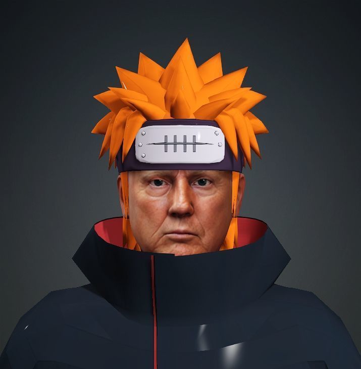 Realistic Villain President of America Donald Trump Naruto 3D model_5