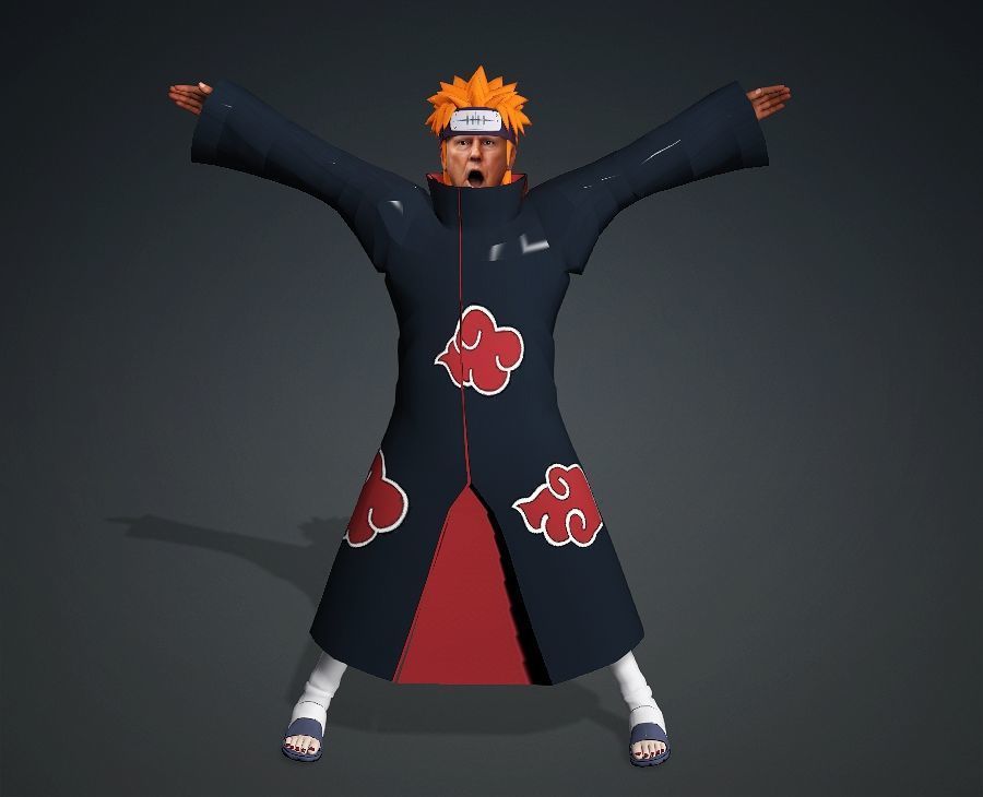 Realistic Villain President of America Donald Trump Naruto 3D model_8