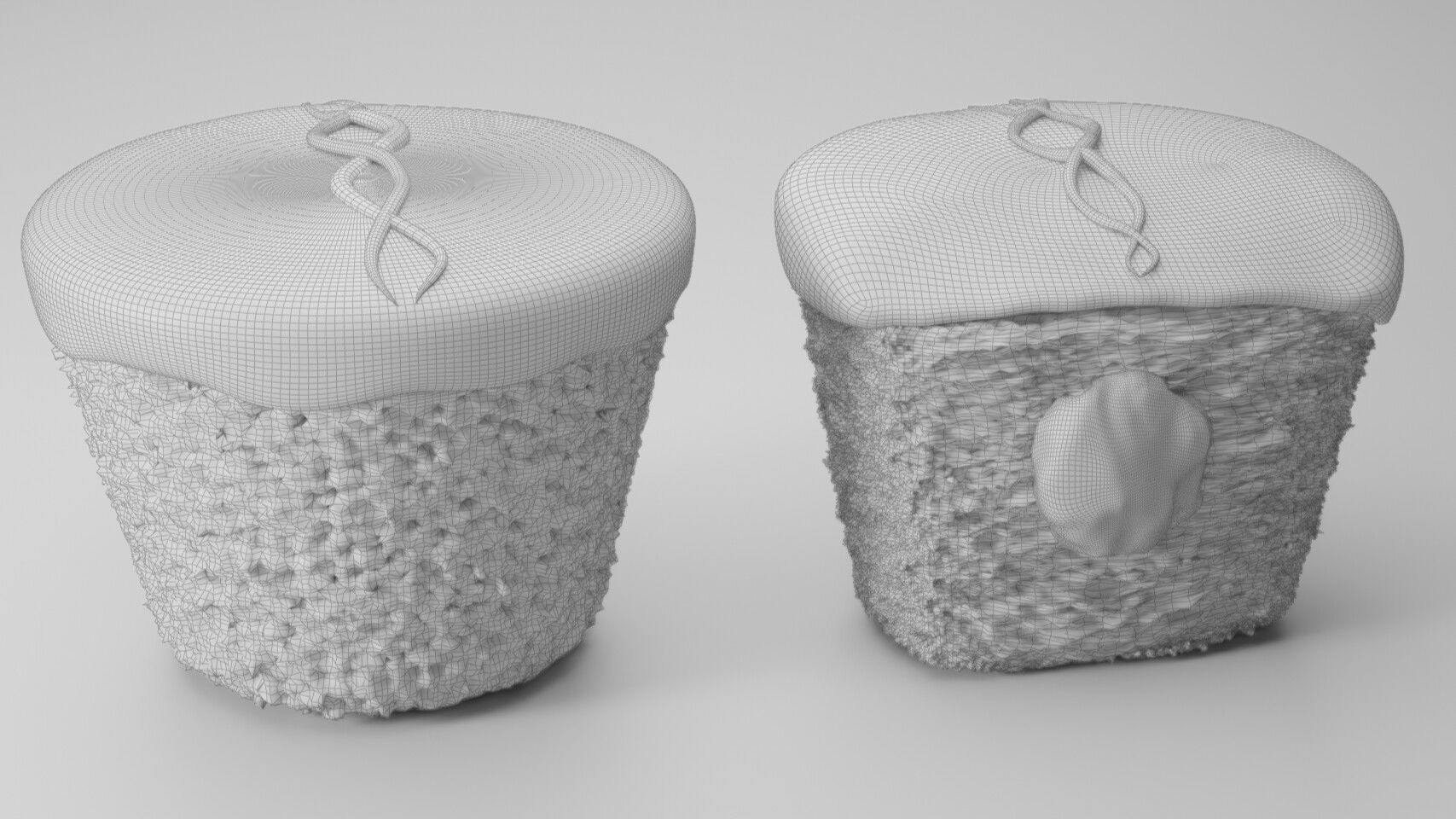 Cupcake and Twinkie Low-poly 3D model_5