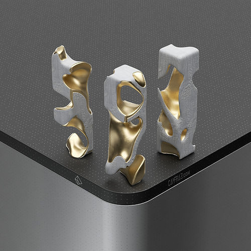 Eroded Abstract Volumetric Stones - Pack 1 3D model