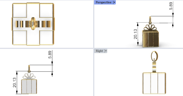 Gift Box Pendant 3D print model_27